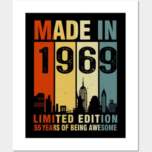 Made In 1969 55th Birthday 55 Years Old Posters and Art